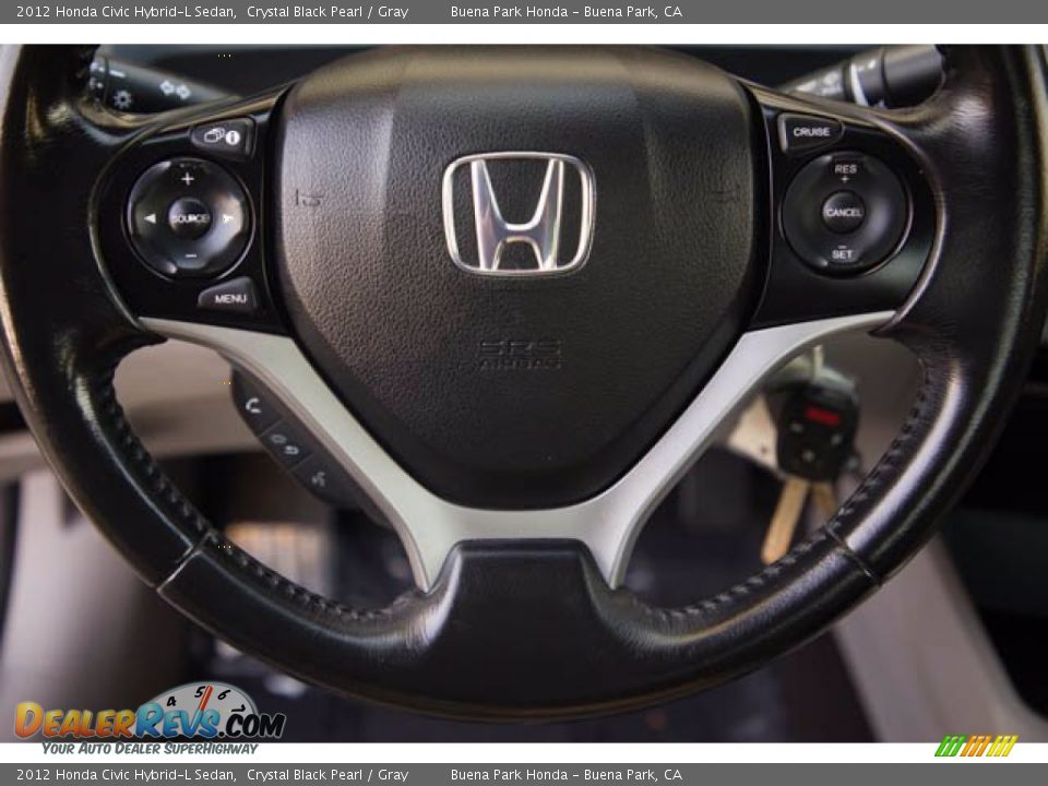 2012 Honda Civic Hybrid-L Sedan Crystal Black Pearl / Gray Photo #15