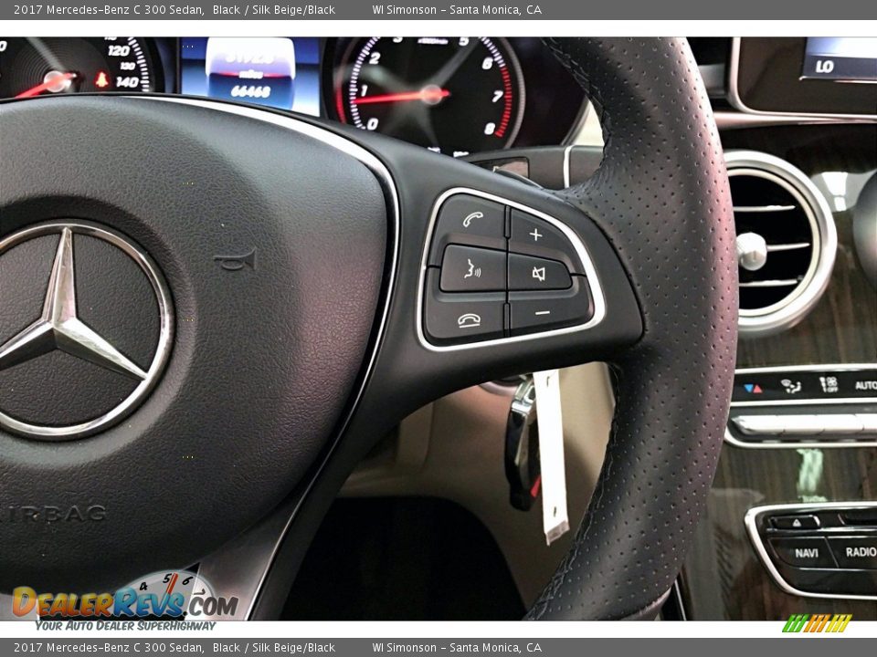 2017 Mercedes-Benz C 300 Sedan Black / Silk Beige/Black Photo #22