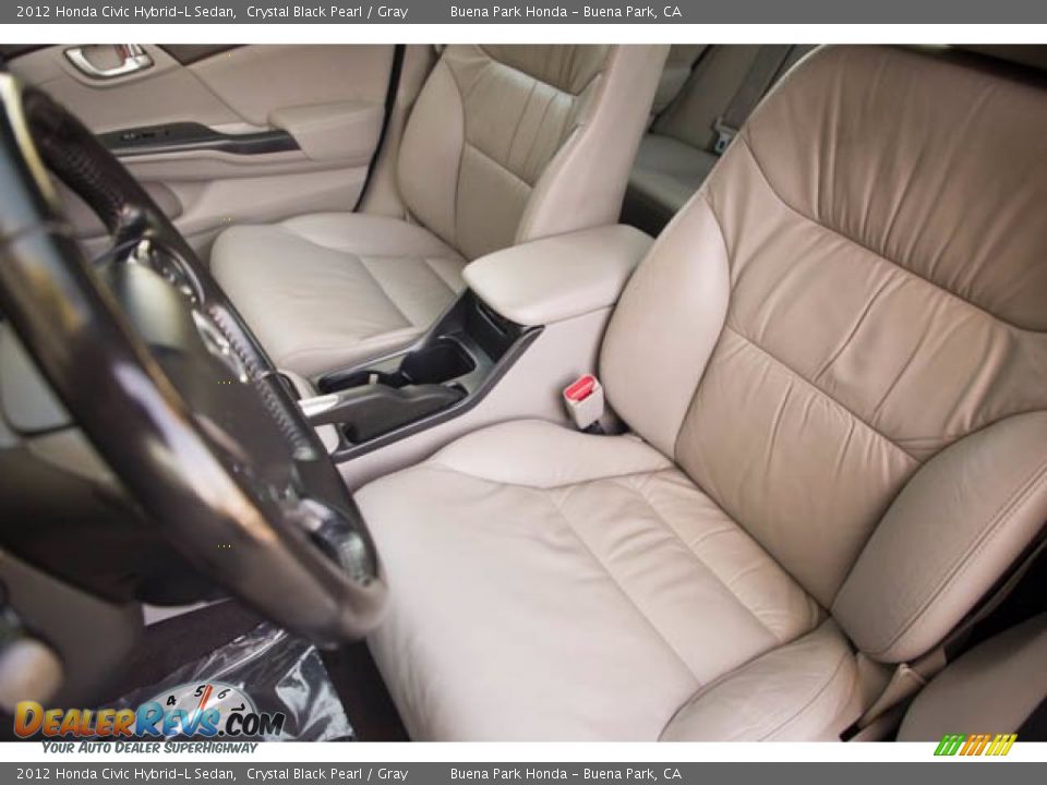 2012 Honda Civic Hybrid-L Sedan Crystal Black Pearl / Gray Photo #17