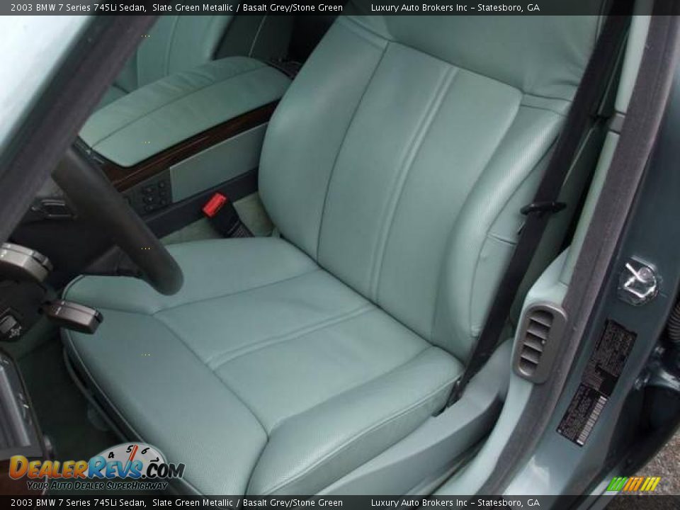 2003 BMW 7 Series 745Li Sedan Slate Green Metallic / Basalt Grey/Stone Green Photo #19