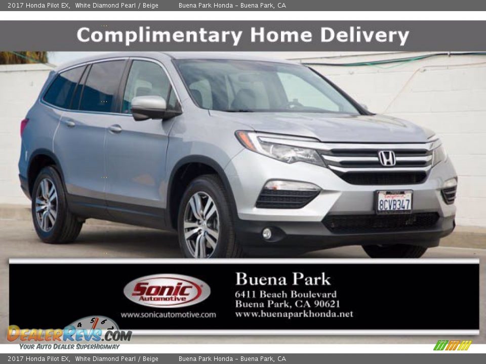 2017 Honda Pilot EX White Diamond Pearl / Beige Photo #1