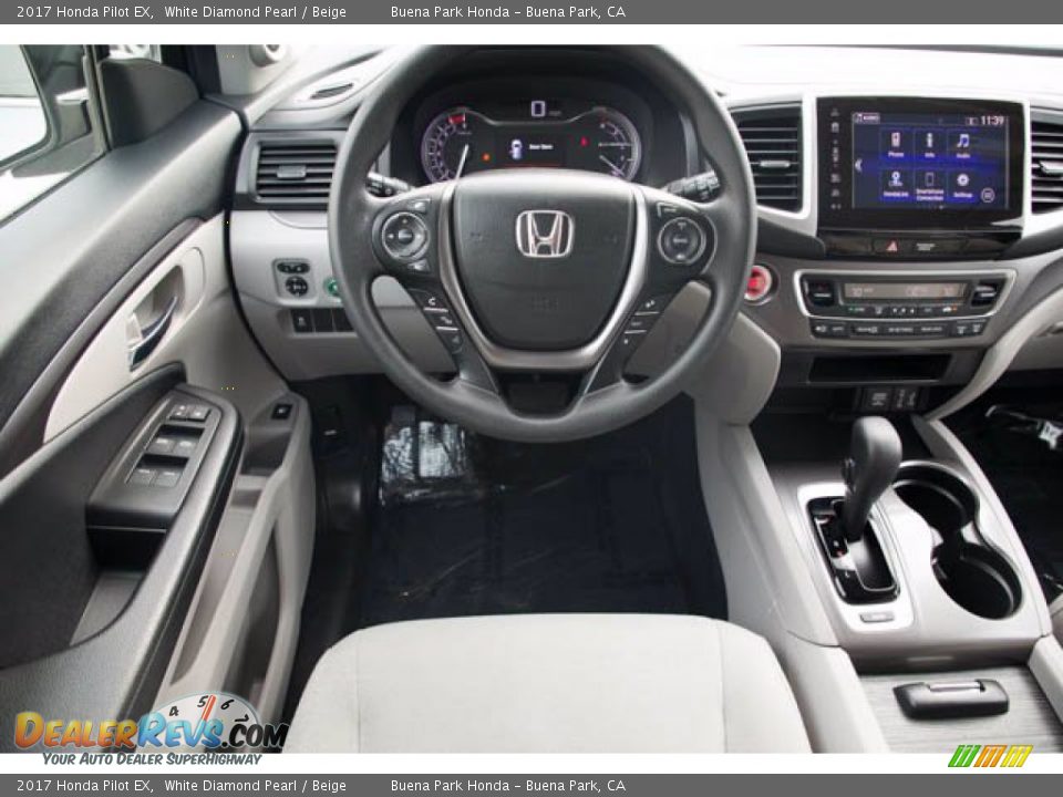 2017 Honda Pilot EX White Diamond Pearl / Beige Photo #5