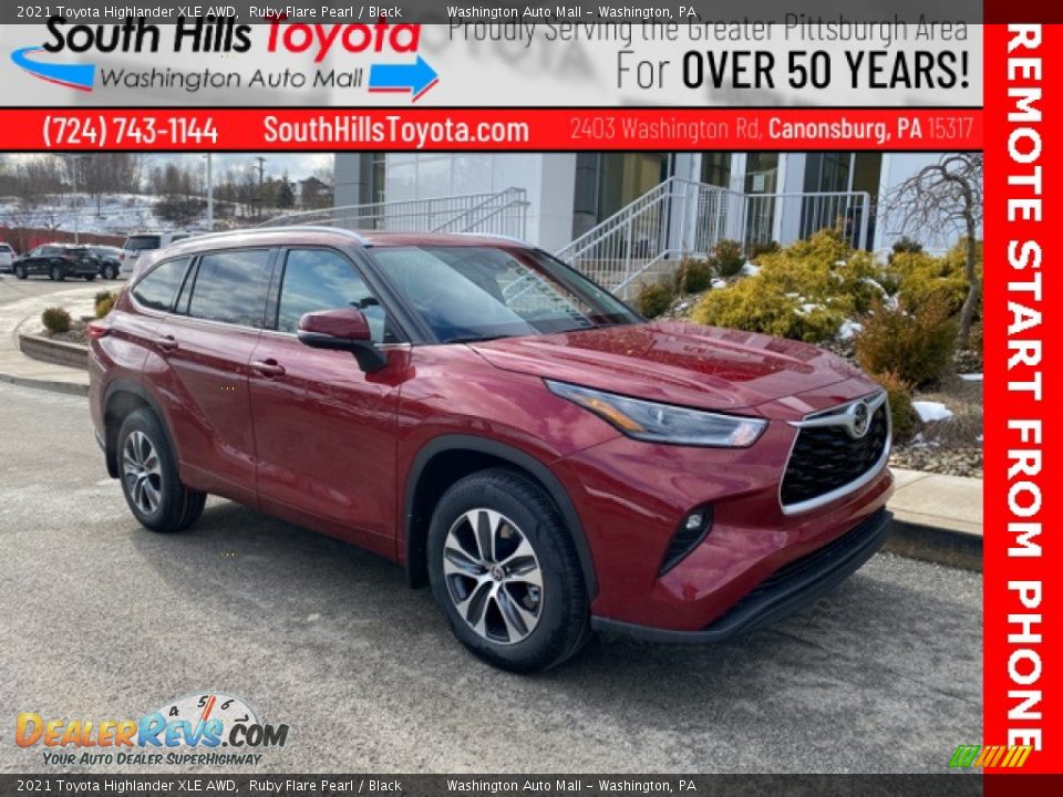 2021 Toyota Highlander XLE AWD Ruby Flare Pearl / Black Photo #1