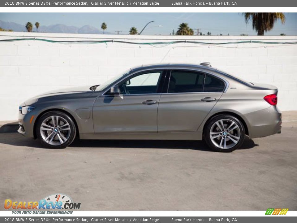 2018 BMW 3 Series 330e iPerformance Sedan Glacier Silver Metallic / Venetian Beige Photo #8