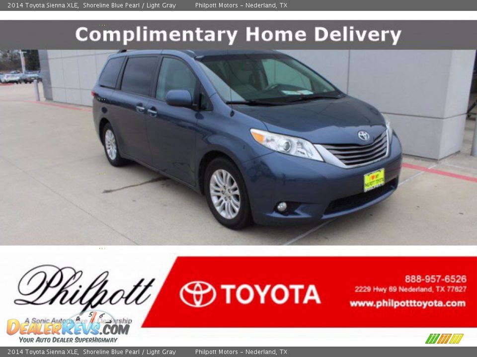 2014 Toyota Sienna XLE Shoreline Blue Pearl / Light Gray Photo #1