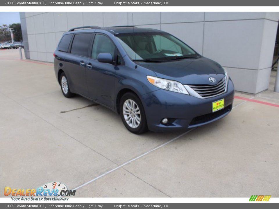 2014 Toyota Sienna XLE Shoreline Blue Pearl / Light Gray Photo #2