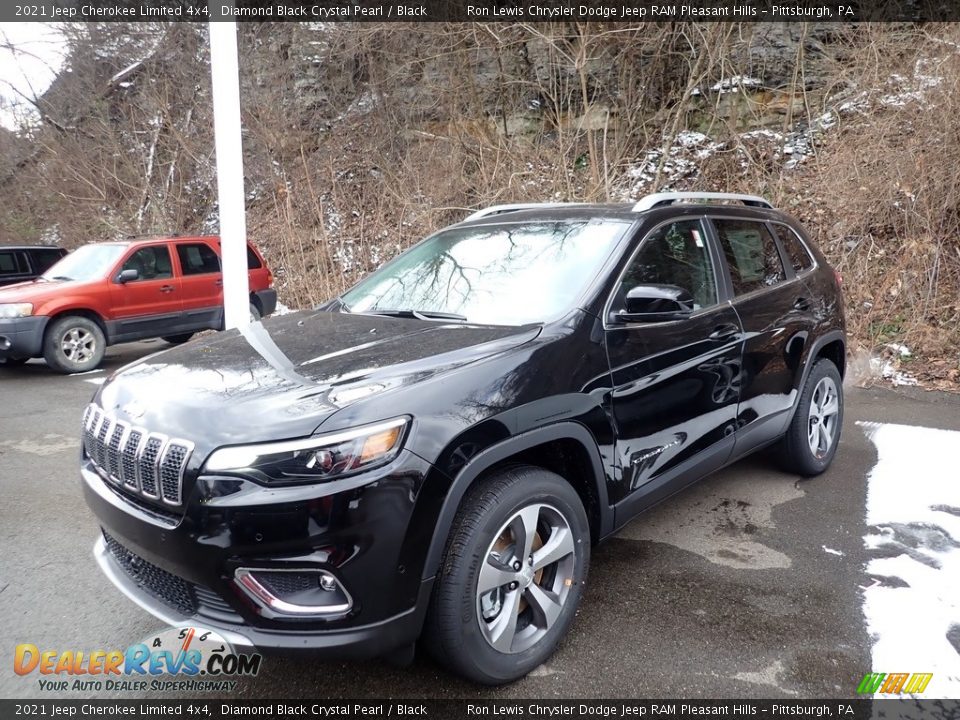 2021 Jeep Cherokee Limited 4x4 Diamond Black Crystal Pearl / Black Photo #1