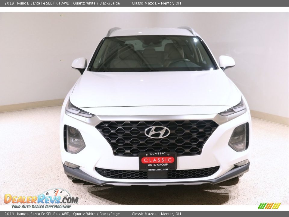 2019 Hyundai Santa Fe SEL Plus AWD Quartz White / Black/Beige Photo #2