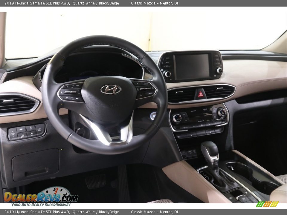 2019 Hyundai Santa Fe SEL Plus AWD Quartz White / Black/Beige Photo #6