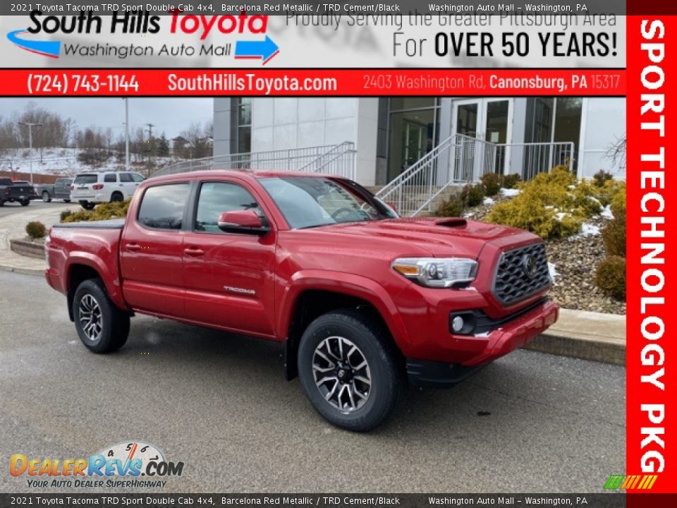 2021 Toyota Tacoma TRD Sport Double Cab 4x4 Barcelona Red Metallic / TRD Cement/Black Photo #1