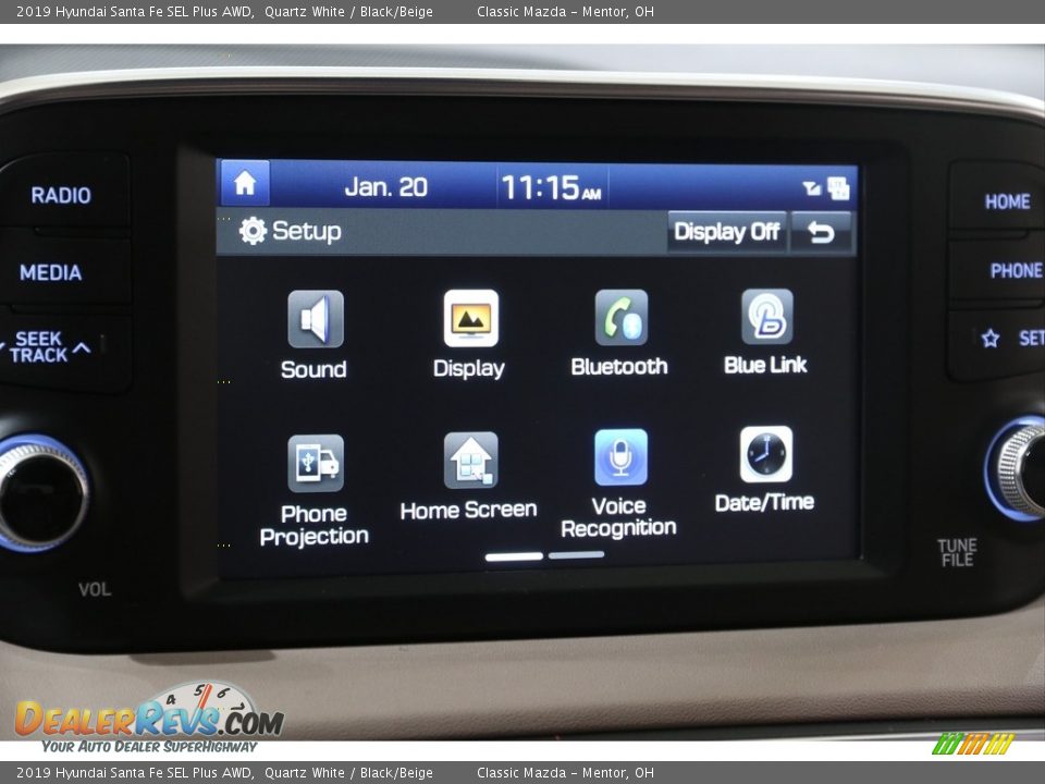 2019 Hyundai Santa Fe SEL Plus AWD Quartz White / Black/Beige Photo #12