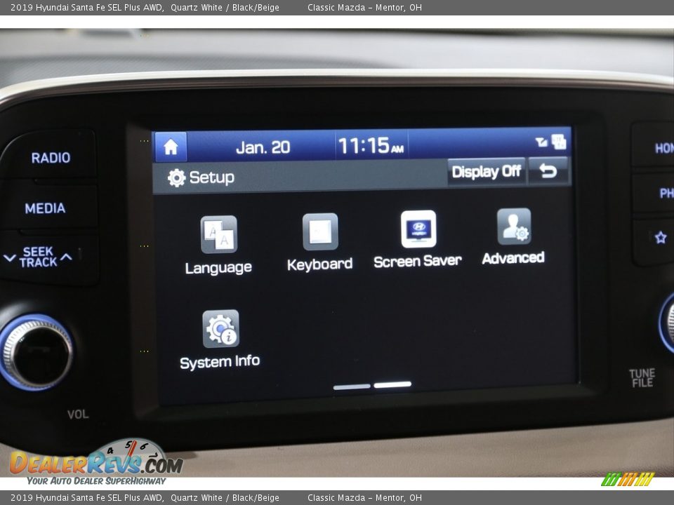 2019 Hyundai Santa Fe SEL Plus AWD Quartz White / Black/Beige Photo #13