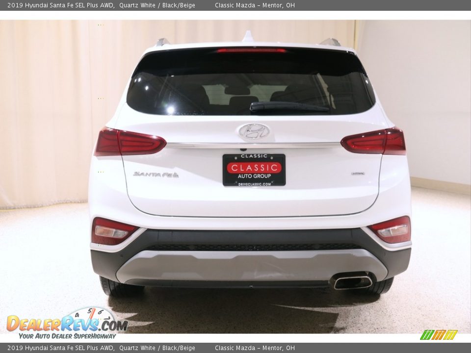 2019 Hyundai Santa Fe SEL Plus AWD Quartz White / Black/Beige Photo #21