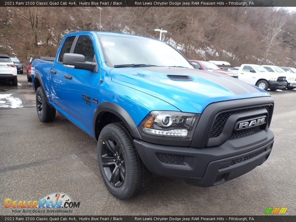2021 Ram 1500 Classic Quad Cab 4x4 Hydro Blue Pearl / Black Photo #7