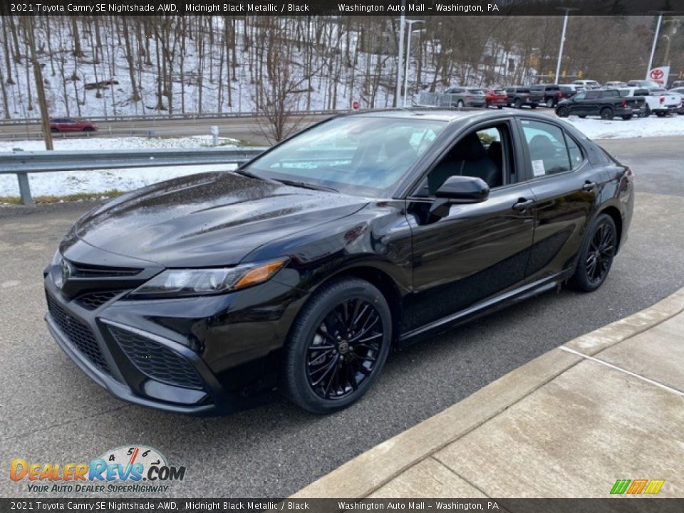 2021 Toyota Camry SE Nightshade AWD Midnight Black Metallic / Black Photo #12