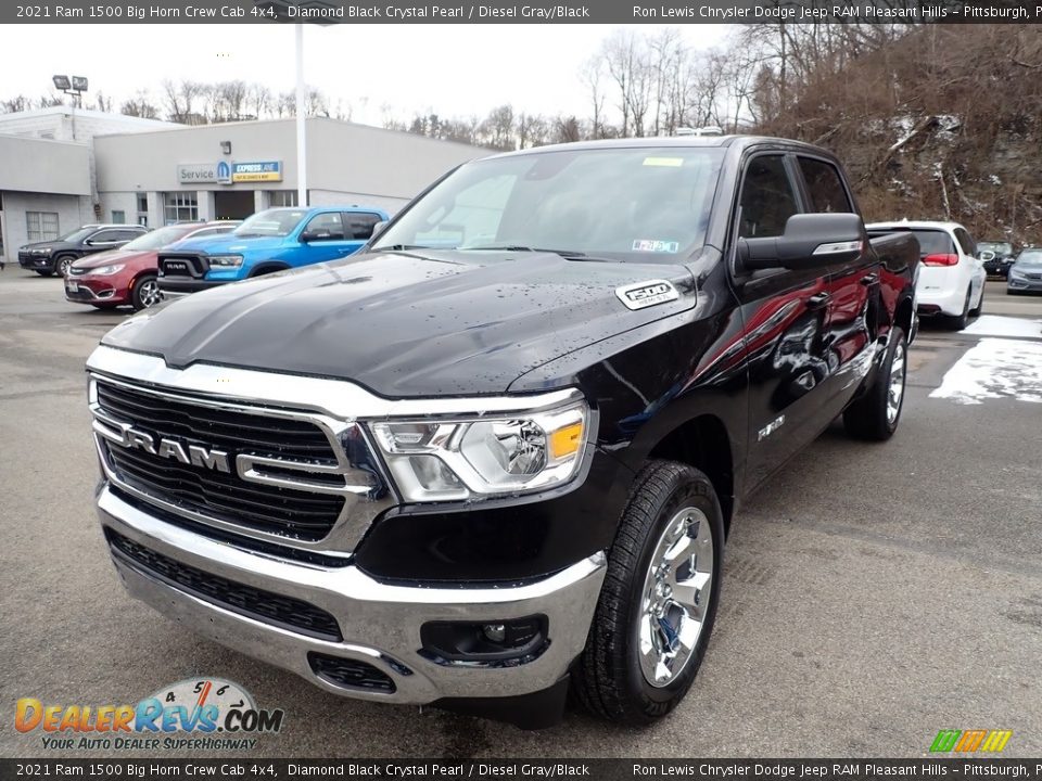 2021 Ram 1500 Big Horn Crew Cab 4x4 Diamond Black Crystal Pearl / Diesel Gray/Black Photo #1