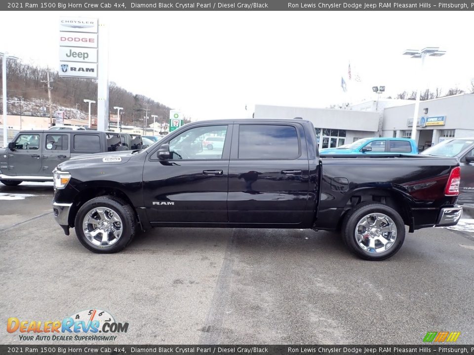 2021 Ram 1500 Big Horn Crew Cab 4x4 Diamond Black Crystal Pearl / Diesel Gray/Black Photo #3