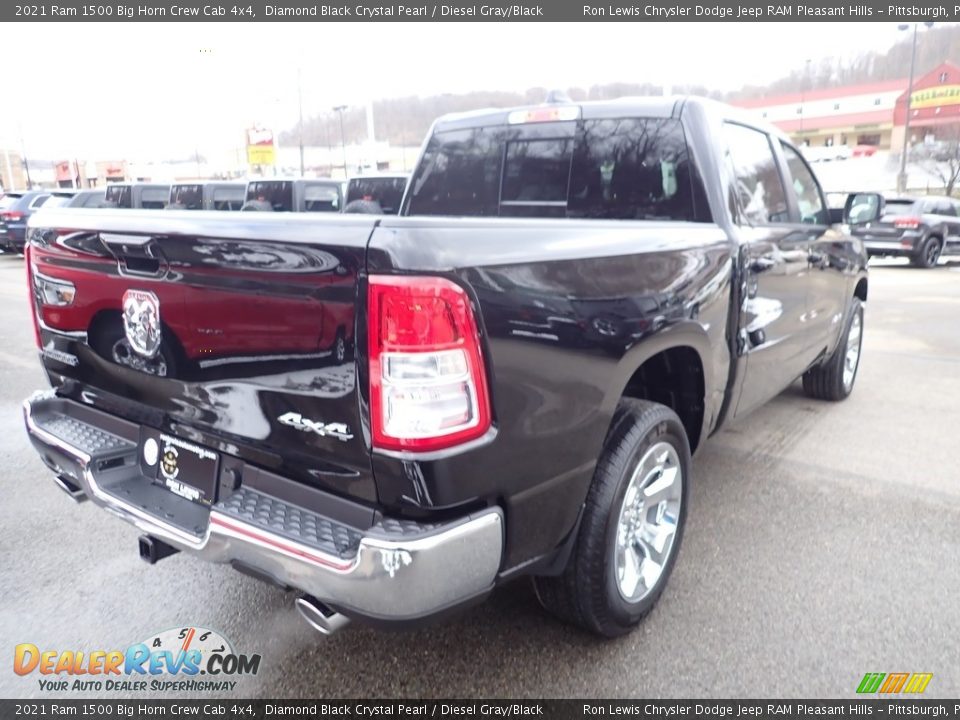 2021 Ram 1500 Big Horn Crew Cab 4x4 Diamond Black Crystal Pearl / Diesel Gray/Black Photo #6