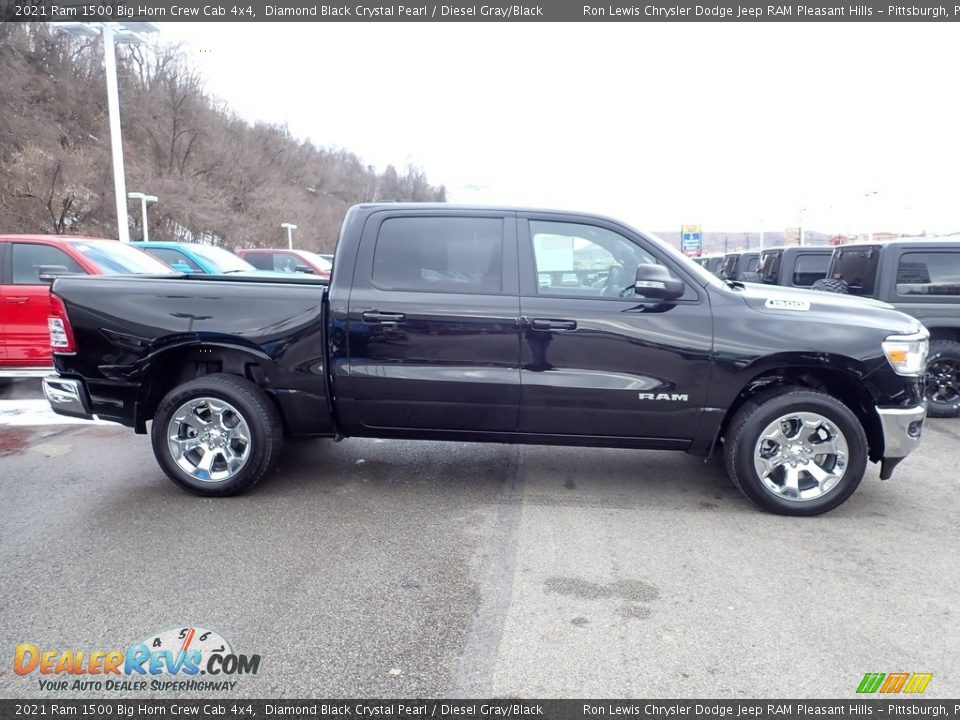 2021 Ram 1500 Big Horn Crew Cab 4x4 Diamond Black Crystal Pearl / Diesel Gray/Black Photo #7