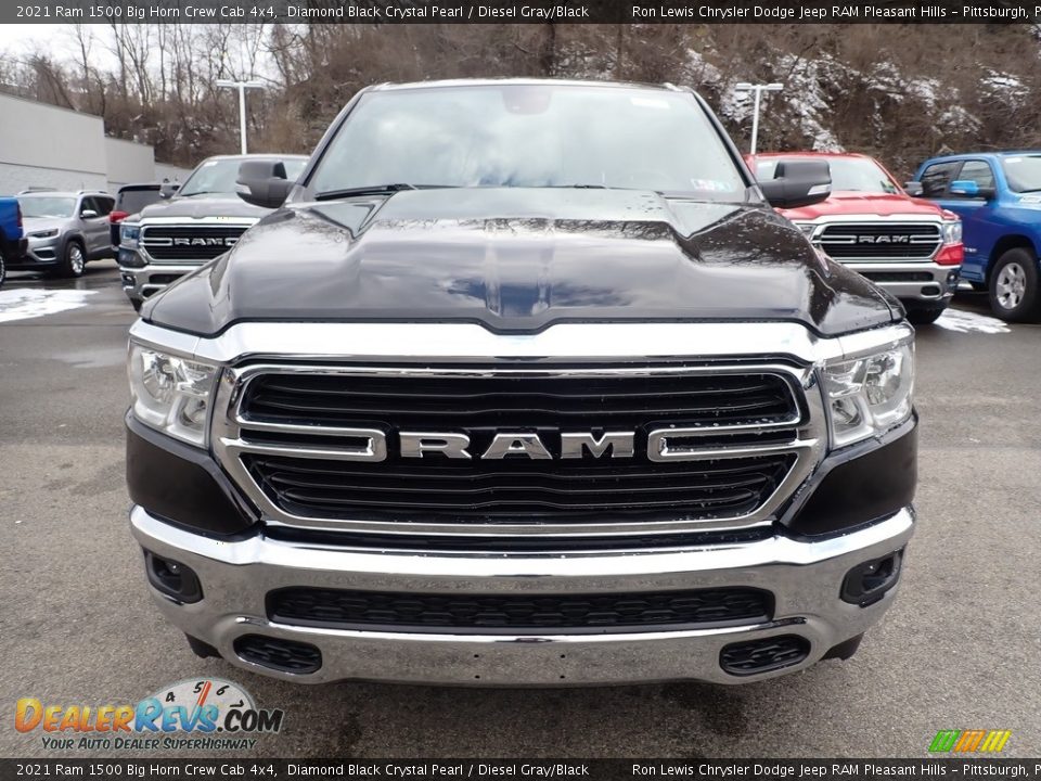 2021 Ram 1500 Big Horn Crew Cab 4x4 Diamond Black Crystal Pearl / Diesel Gray/Black Photo #9