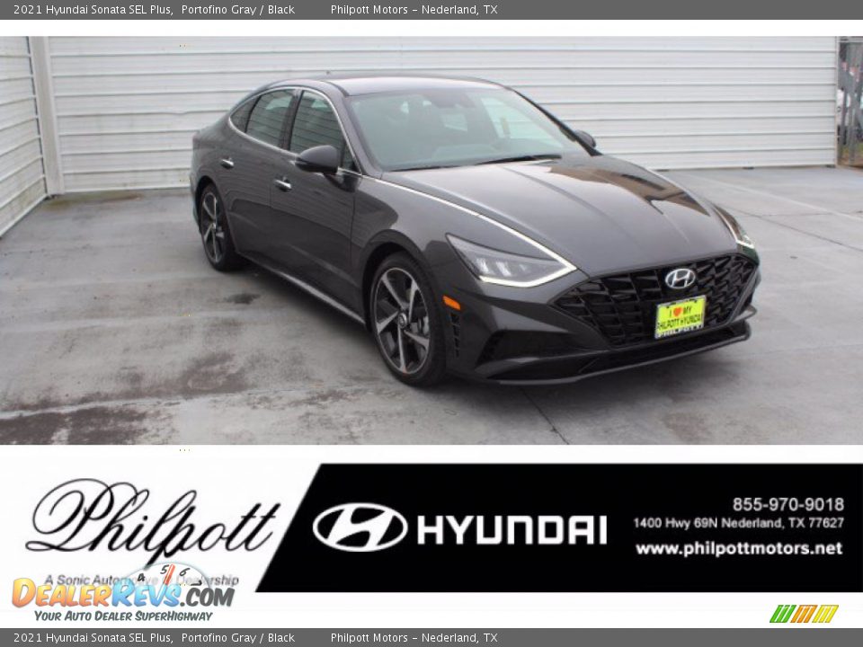 2021 Hyundai Sonata SEL Plus Portofino Gray / Black Photo #1