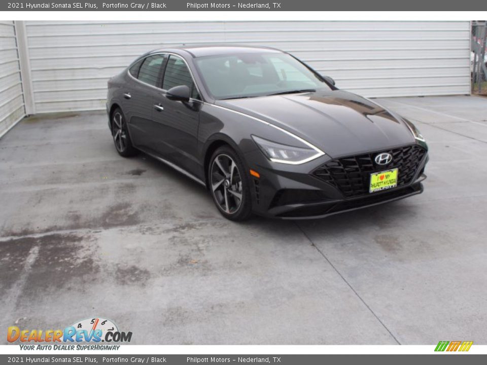 2021 Hyundai Sonata SEL Plus Portofino Gray / Black Photo #2