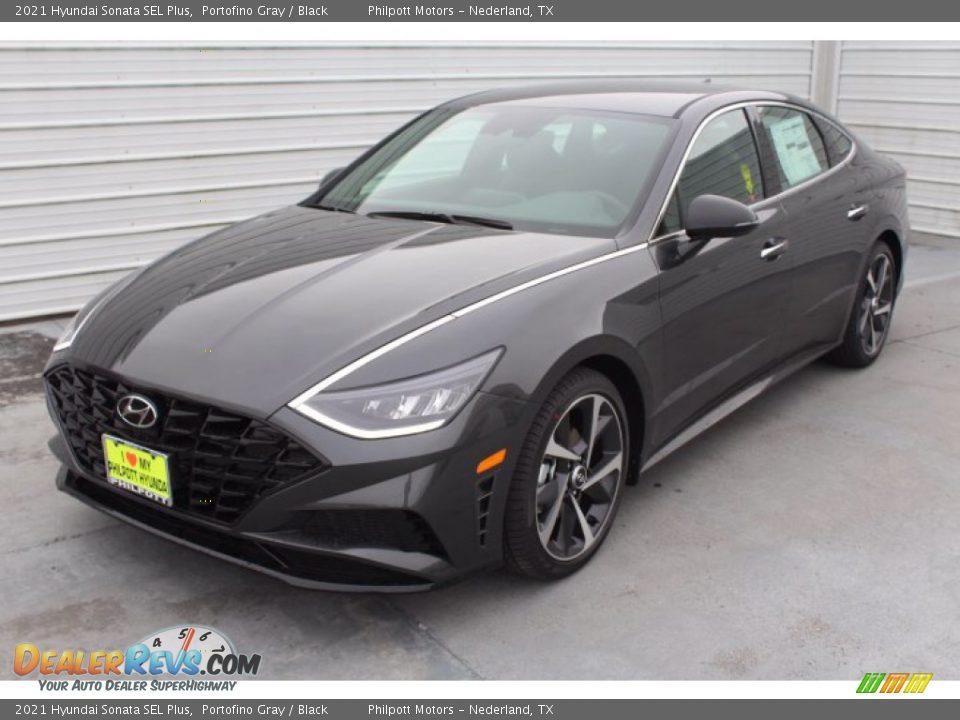 2021 Hyundai Sonata SEL Plus Portofino Gray / Black Photo #4