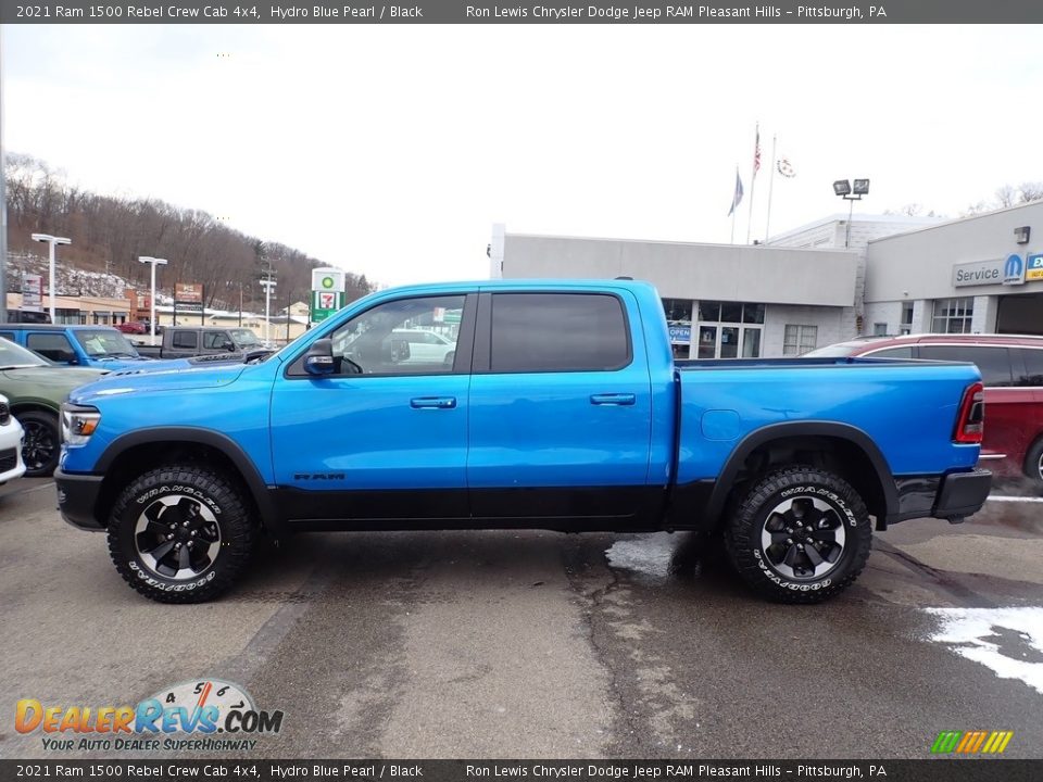 2021 Ram 1500 Rebel Crew Cab 4x4 Hydro Blue Pearl / Black Photo #3