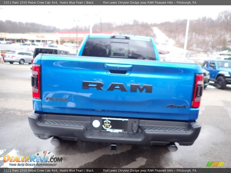 2021 Ram 1500 Rebel Crew Cab 4x4 Hydro Blue Pearl / Black Photo #5