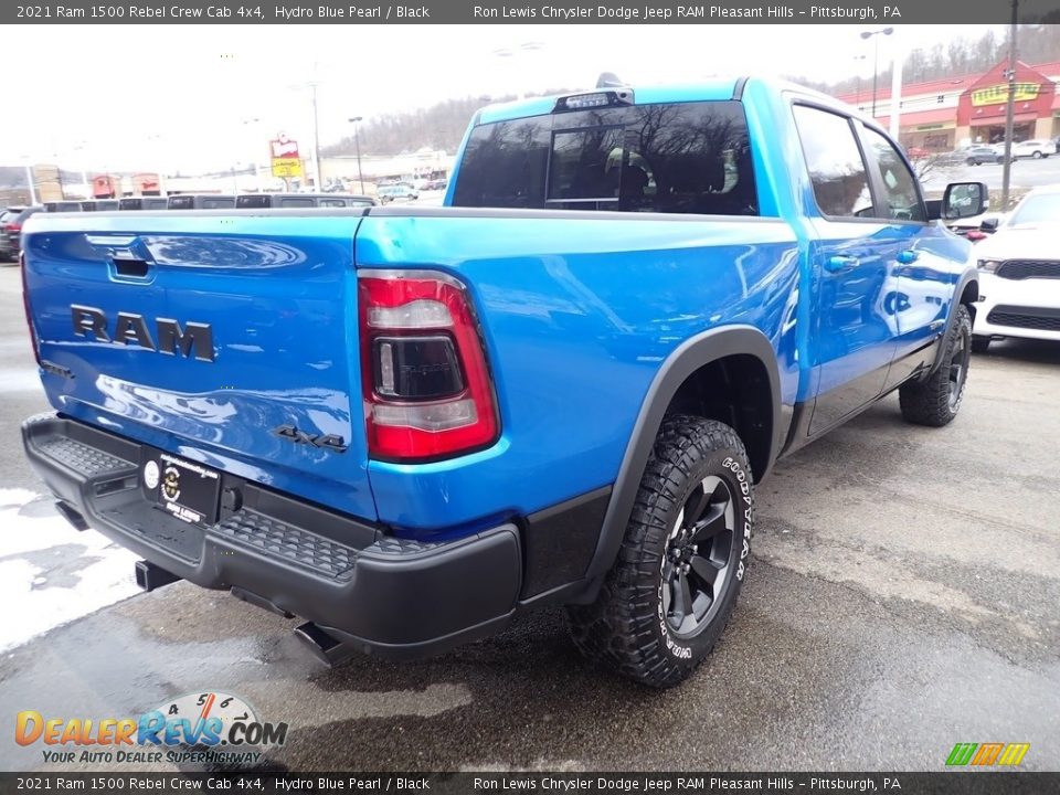 2021 Ram 1500 Rebel Crew Cab 4x4 Hydro Blue Pearl / Black Photo #6