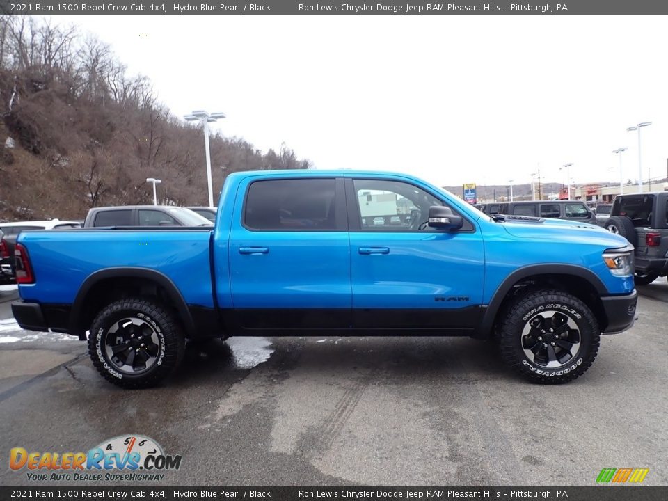 2021 Ram 1500 Rebel Crew Cab 4x4 Hydro Blue Pearl / Black Photo #7