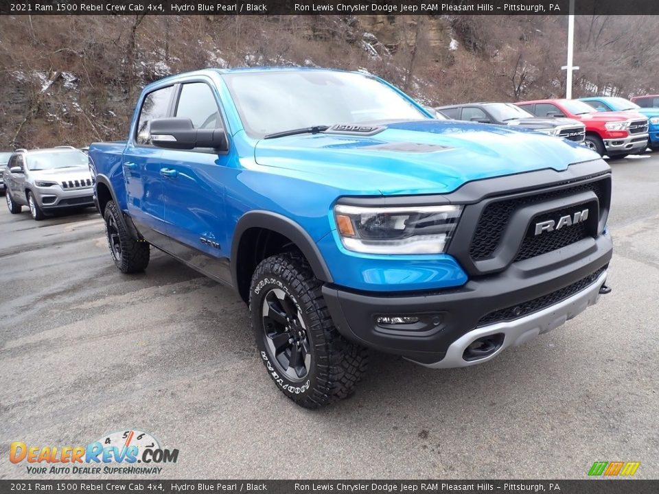 2021 Ram 1500 Rebel Crew Cab 4x4 Hydro Blue Pearl / Black Photo #8