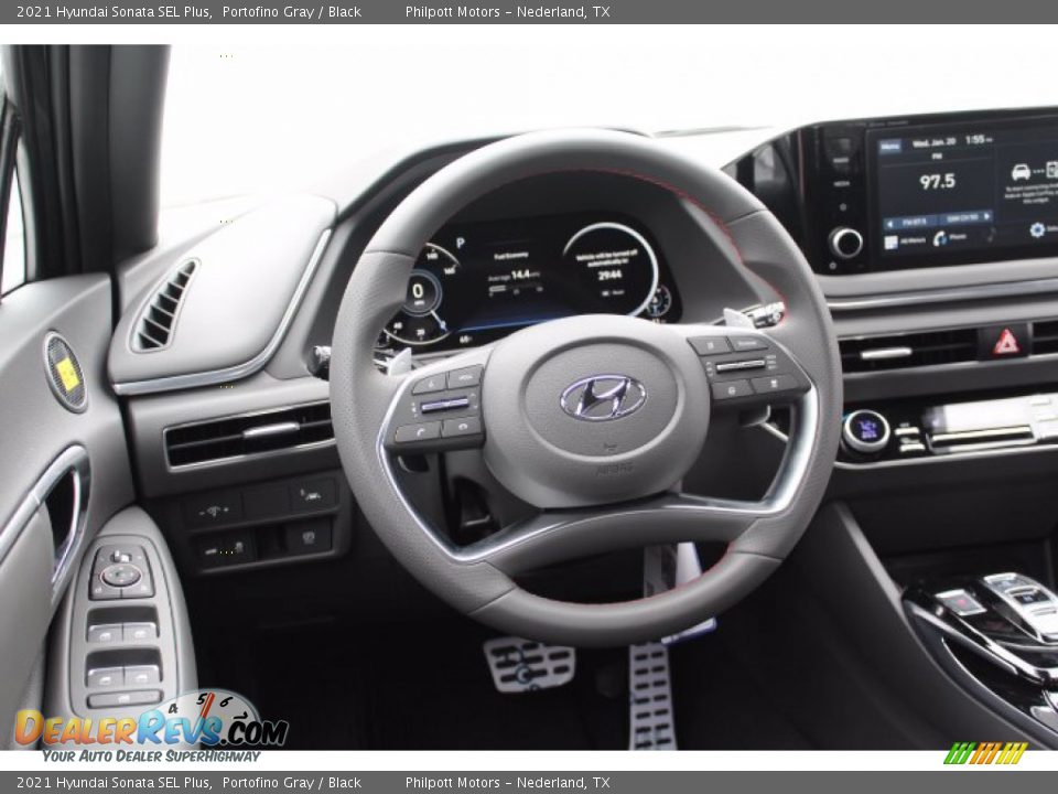 2021 Hyundai Sonata SEL Plus Portofino Gray / Black Photo #22