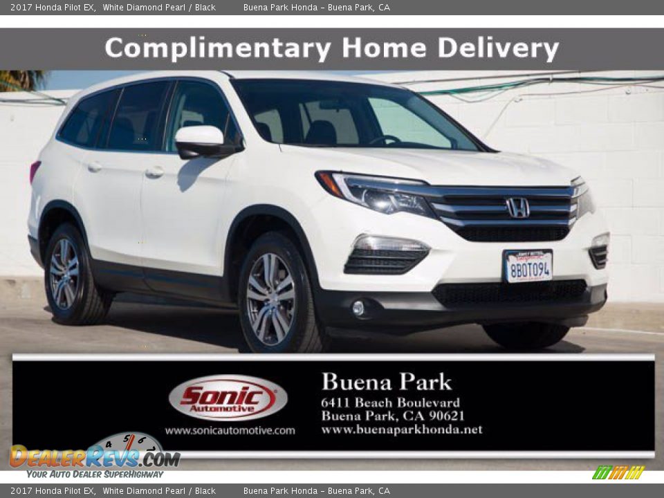 2017 Honda Pilot EX White Diamond Pearl / Black Photo #1