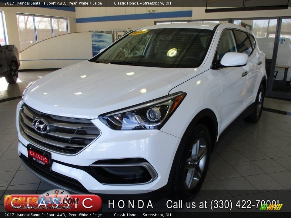 2017 Hyundai Santa Fe Sport AWD Pearl White / Beige Photo #1