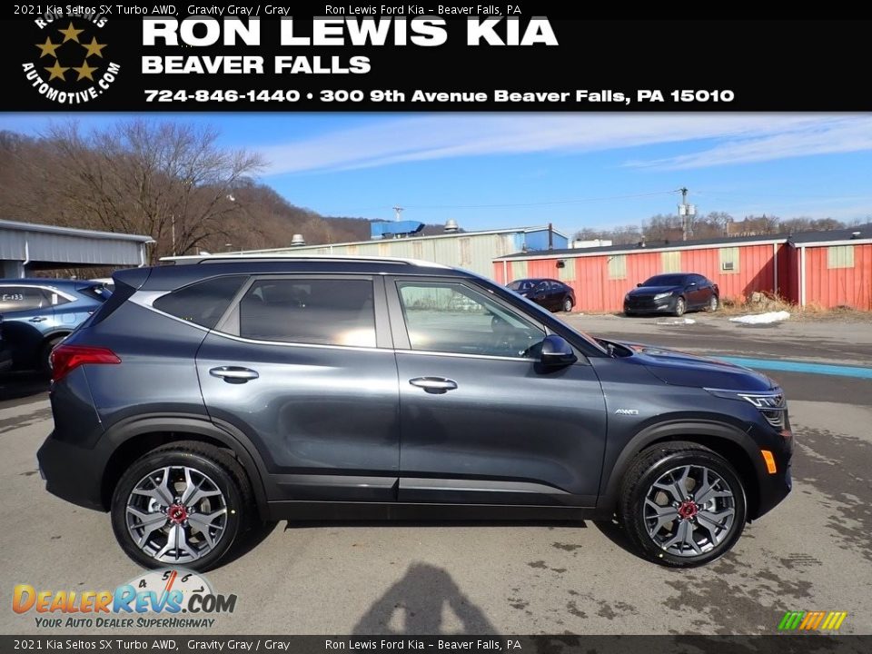 2021 Kia Seltos SX Turbo AWD Gravity Gray / Gray Photo #1