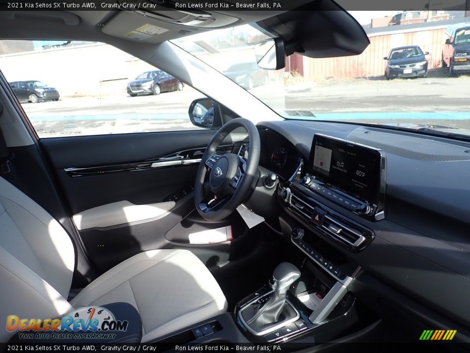 2021 Kia Seltos SX Turbo AWD Gravity Gray / Gray Photo #13