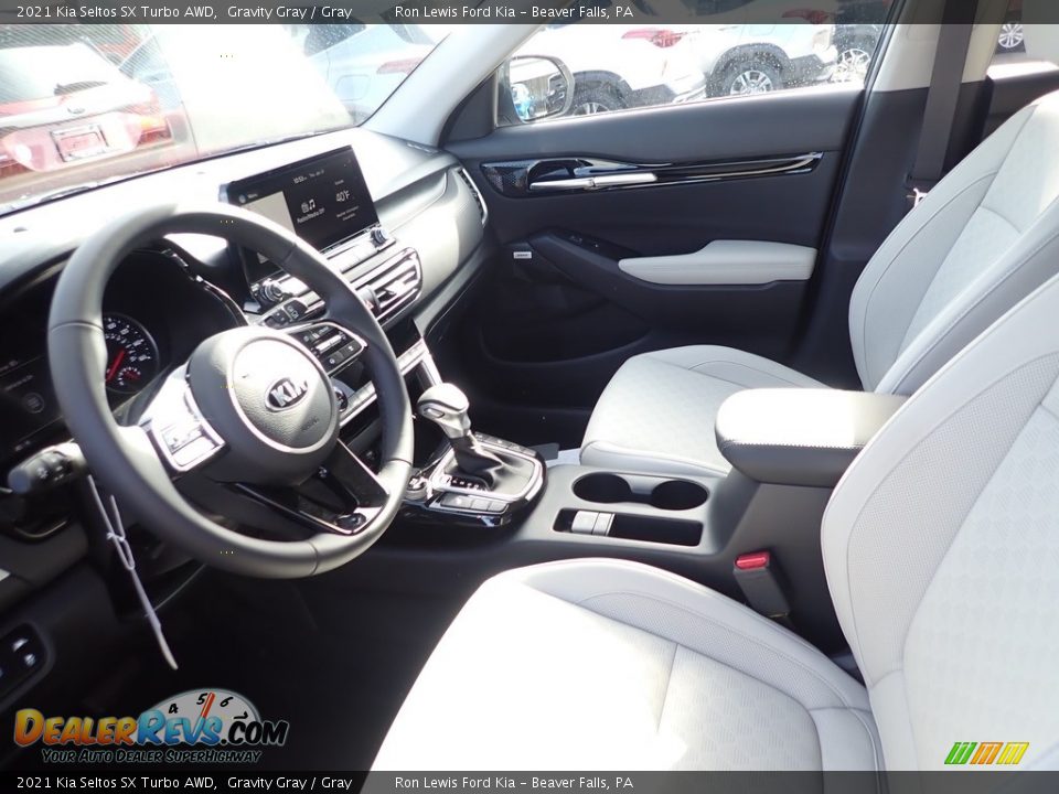 2021 Kia Seltos SX Turbo AWD Gravity Gray / Gray Photo #14