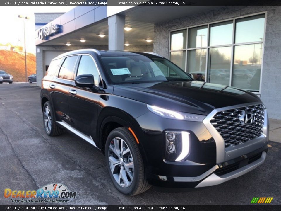 2021 Hyundai Palisade Limited AWD Becketts Black / Beige Photo #1