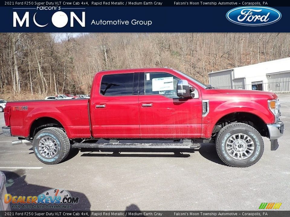 2021 Ford F250 Super Duty XLT Crew Cab 4x4 Rapid Red Metallic / Medium Earth Gray Photo #1