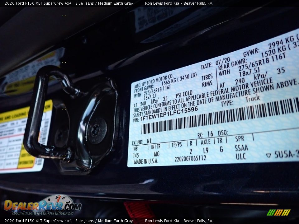 2020 Ford F150 XLT SuperCrew 4x4 Blue Jeans / Medium Earth Gray Photo #16