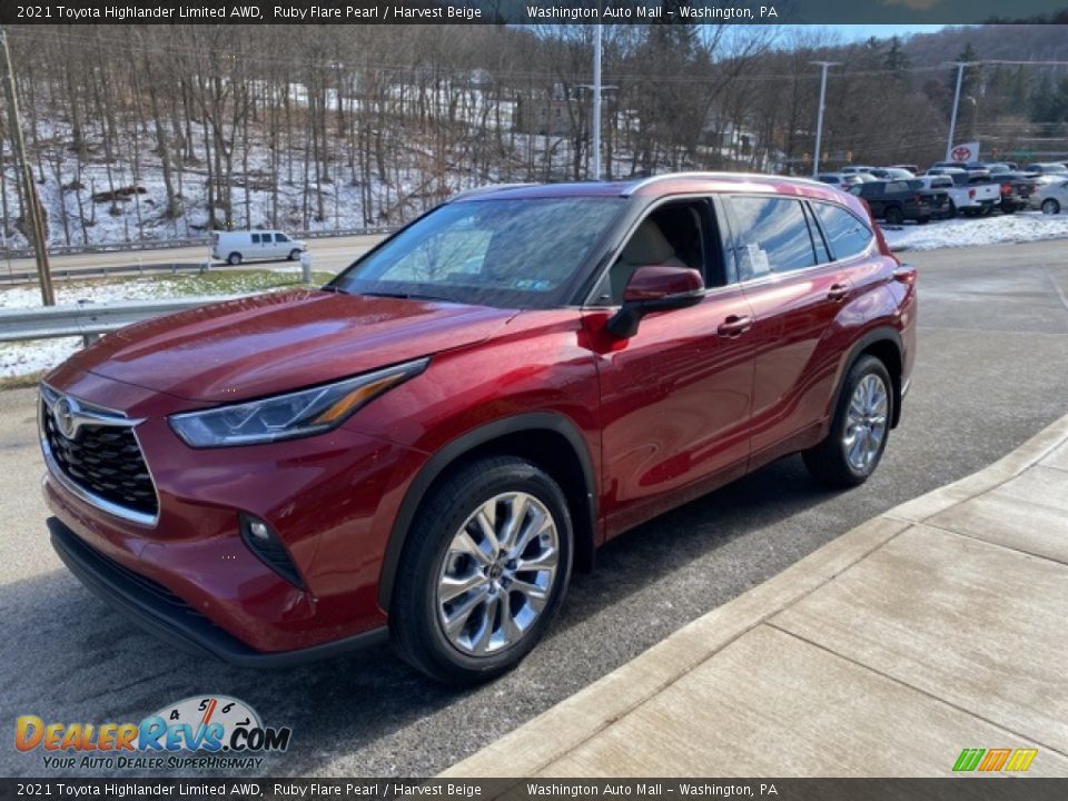 2021 Toyota Highlander Limited AWD Ruby Flare Pearl / Harvest Beige Photo #14