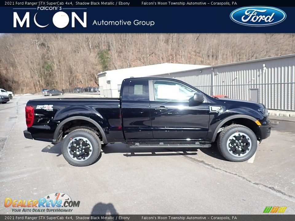 2021 Ford Ranger STX SuperCab 4x4 Shadow Black Metallic / Ebony Photo #1