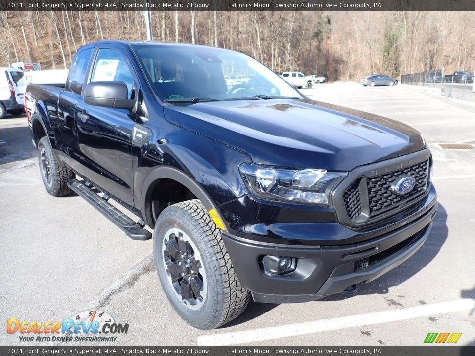 2021 Ford Ranger STX SuperCab 4x4 Shadow Black Metallic / Ebony Photo #3