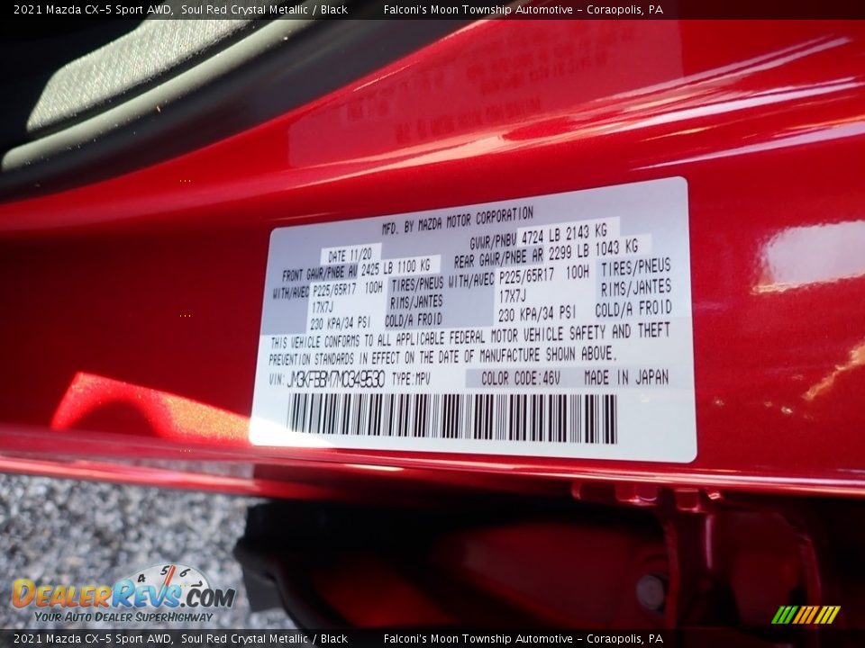 2021 Mazda CX-5 Sport AWD Soul Red Crystal Metallic / Black Photo #12