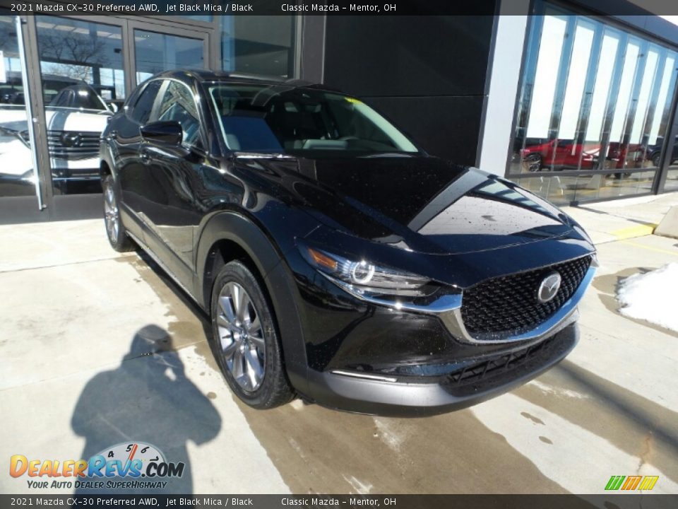 2021 Mazda CX-30 Preferred AWD Jet Black Mica / Black Photo #1