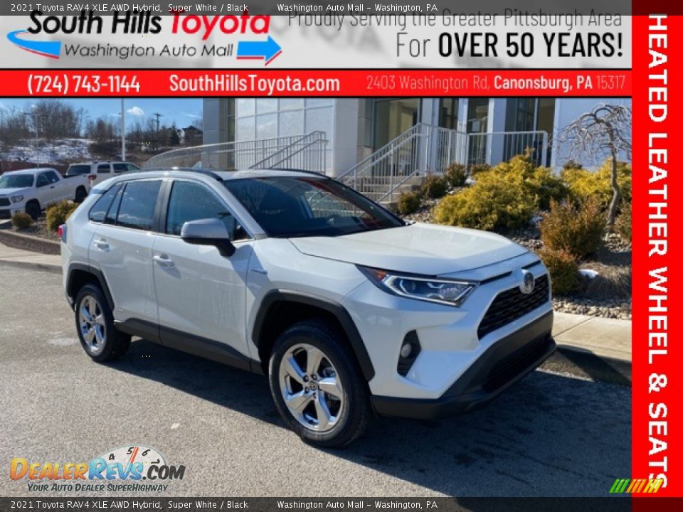 2021 Toyota RAV4 XLE AWD Hybrid Super White / Black Photo #1