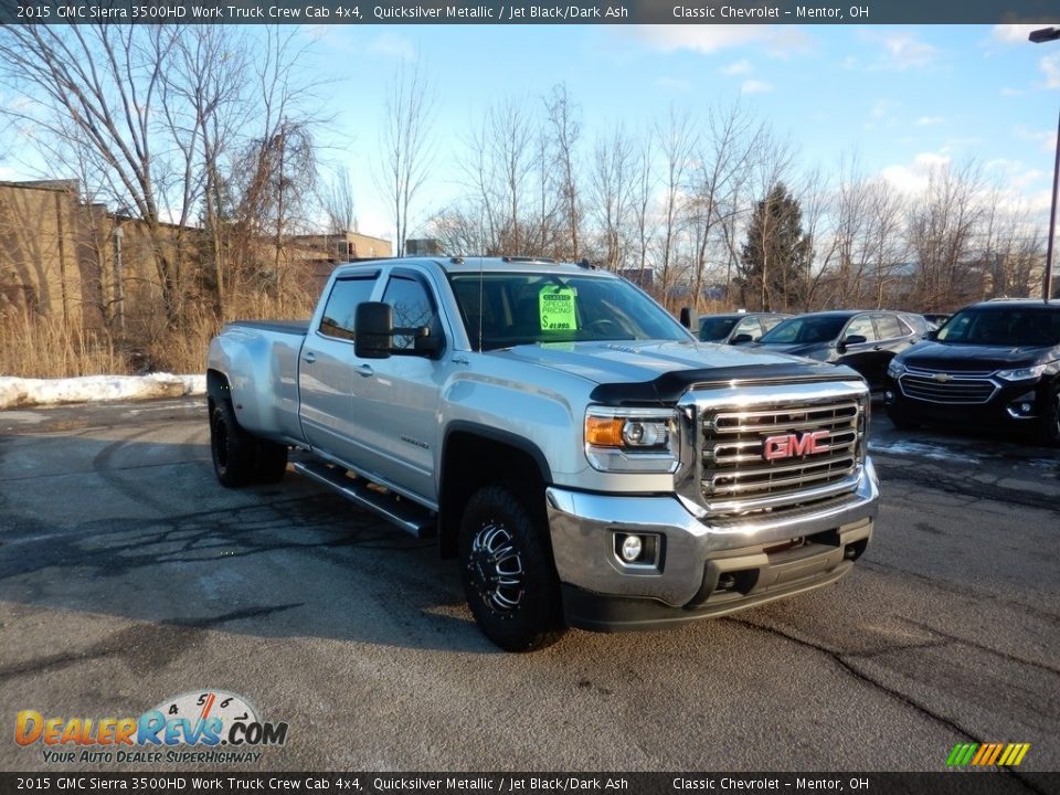 2015 GMC Sierra 3500HD Work Truck Crew Cab 4x4 Quicksilver Metallic / Jet Black/Dark Ash Photo #3