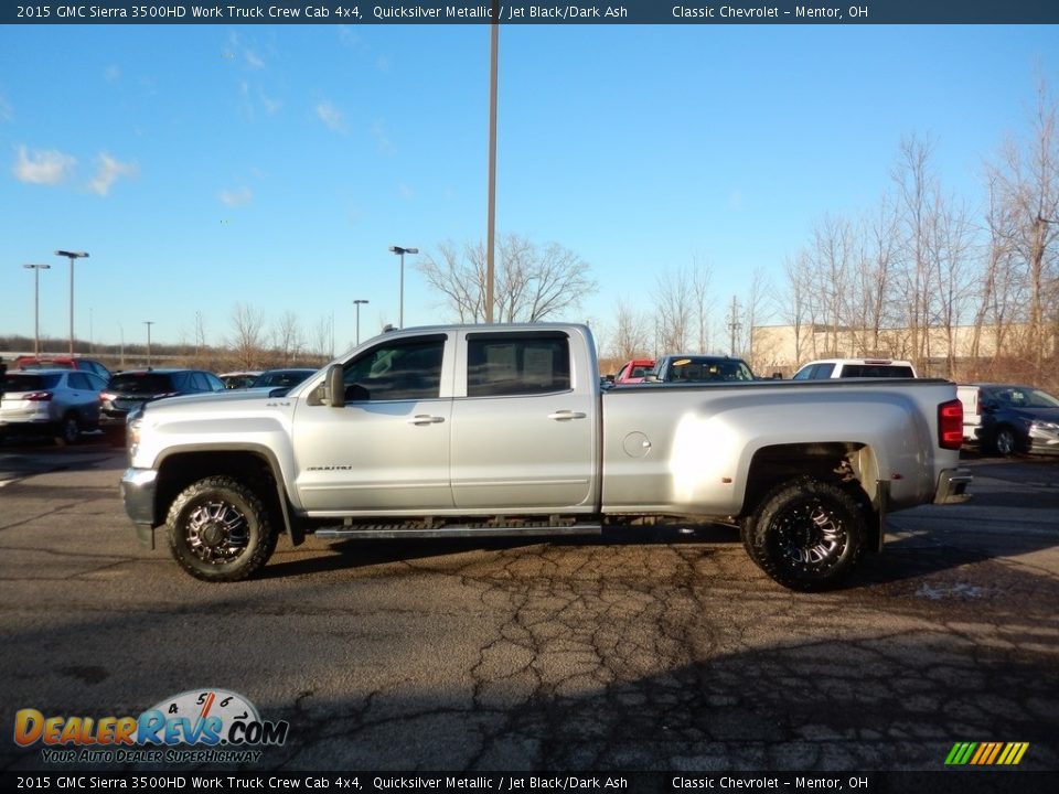 2015 GMC Sierra 3500HD Work Truck Crew Cab 4x4 Quicksilver Metallic / Jet Black/Dark Ash Photo #8