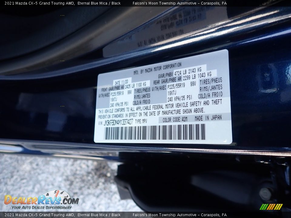 2021 Mazda CX-5 Grand Touring AWD Eternal Blue Mica / Black Photo #11